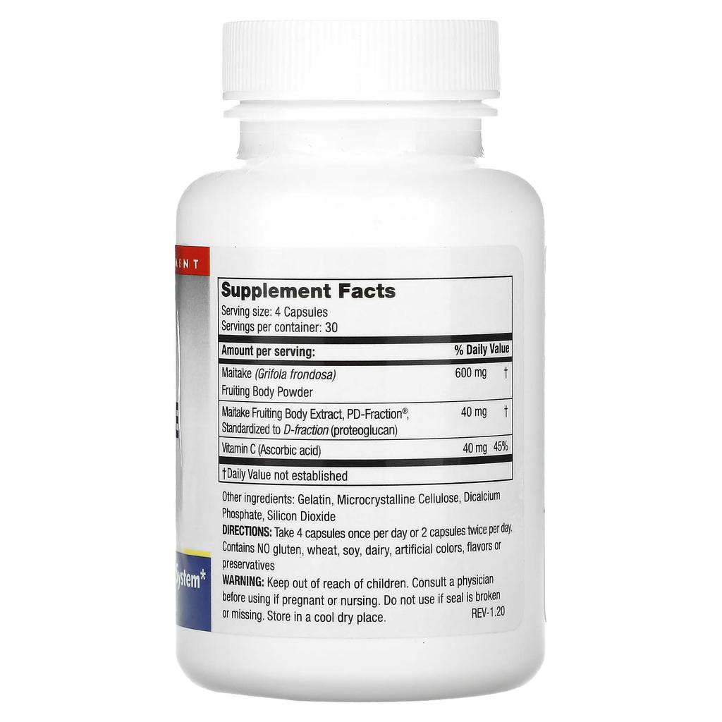 Maitake D-Fraction, Standard, 120 Capsules