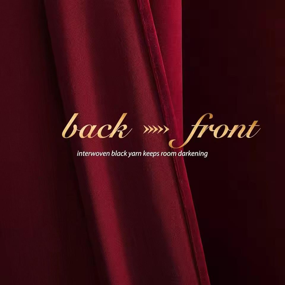 1 Pc Red Velvet Curtain Green Christmas Curta for Living Room Half Blackout Bedroom Dining Luxury Window Decor Elegant