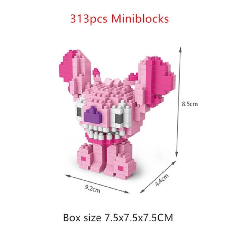 236-313pcs Stitch Building Blocks Toy Diamond Bricks Lilo Stitch Doll Figurines Children Birthday Gifts