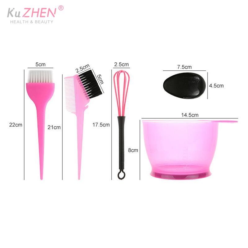 4/6Pcs Hair Dye Color Brush Bowl Set With Ear Caps Dye Mixer Hair Tint Dying Coloring Applicator Hairdressing Styling Accessorie