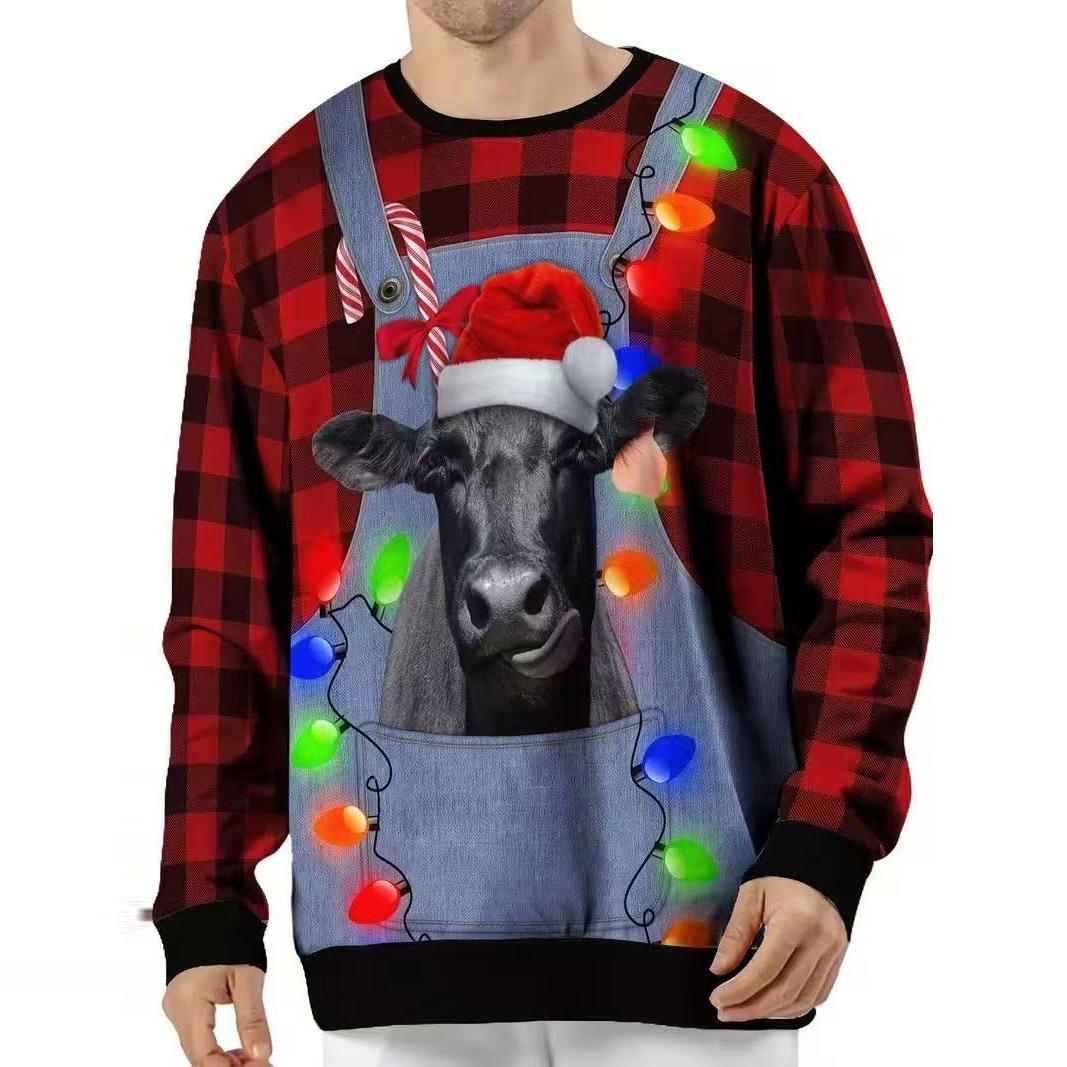 

Christmas Costumes Unisex Suspender-style Casual Trendy Loose T-Shirt XXL красный