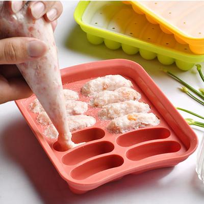 Sausage Maker Mould 12 Grids Silicone DIY Ham Hot Dog Making Moulds With Lid Kitchen Household Sausages Cake Baking Tools Molds