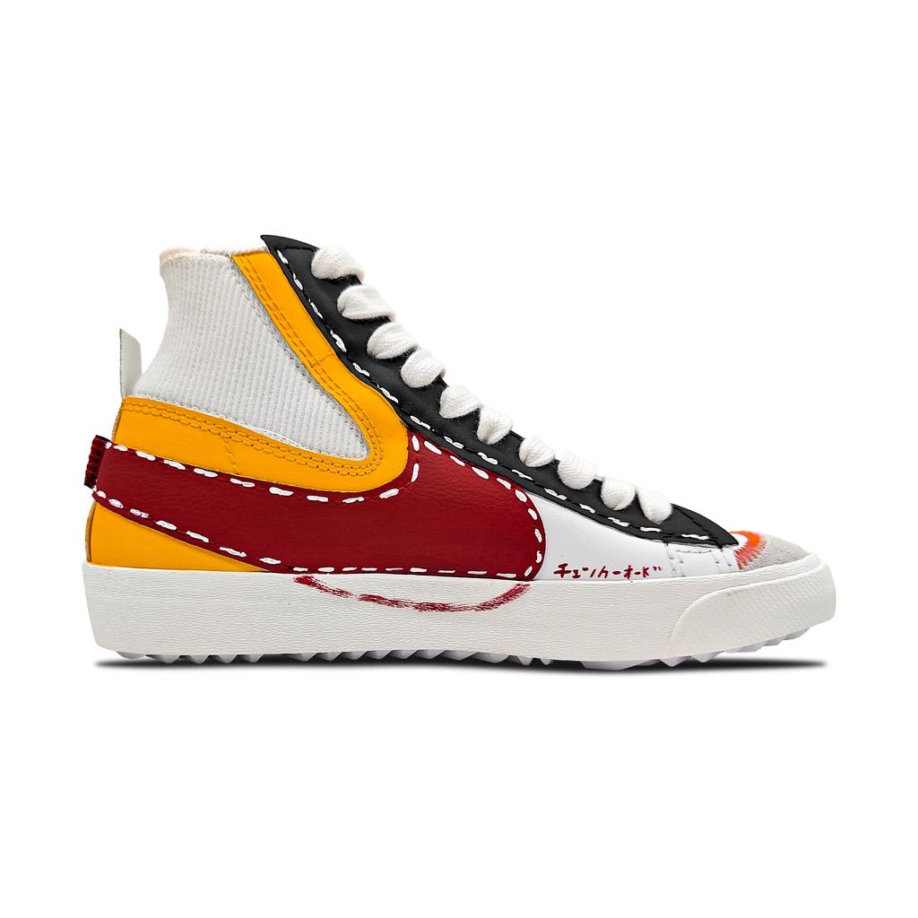 Nike Scarpe da Skateboard Blazer Antiscivolo Mid top Unisex Bianco Rosso DD3111-100(Team443-S15)