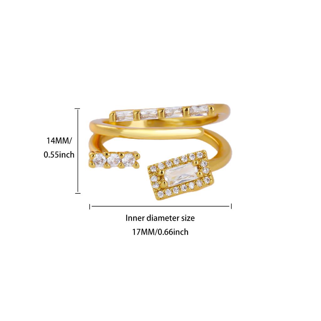 Luxury Cross Cubic Zirconia Stainless Steel Ring for Women Mama 18K Gold-plated Anti Fading Rings Wedding Jewelry Accessories