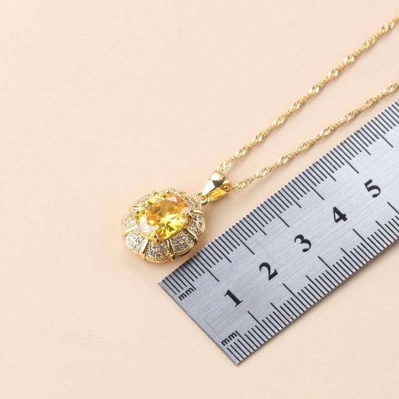 Dubai Luxurious  Gold Plated Zircon Jewelry Sets With  Mark Clip Earrings And Necklace Bridal Costume For Women Gift Box