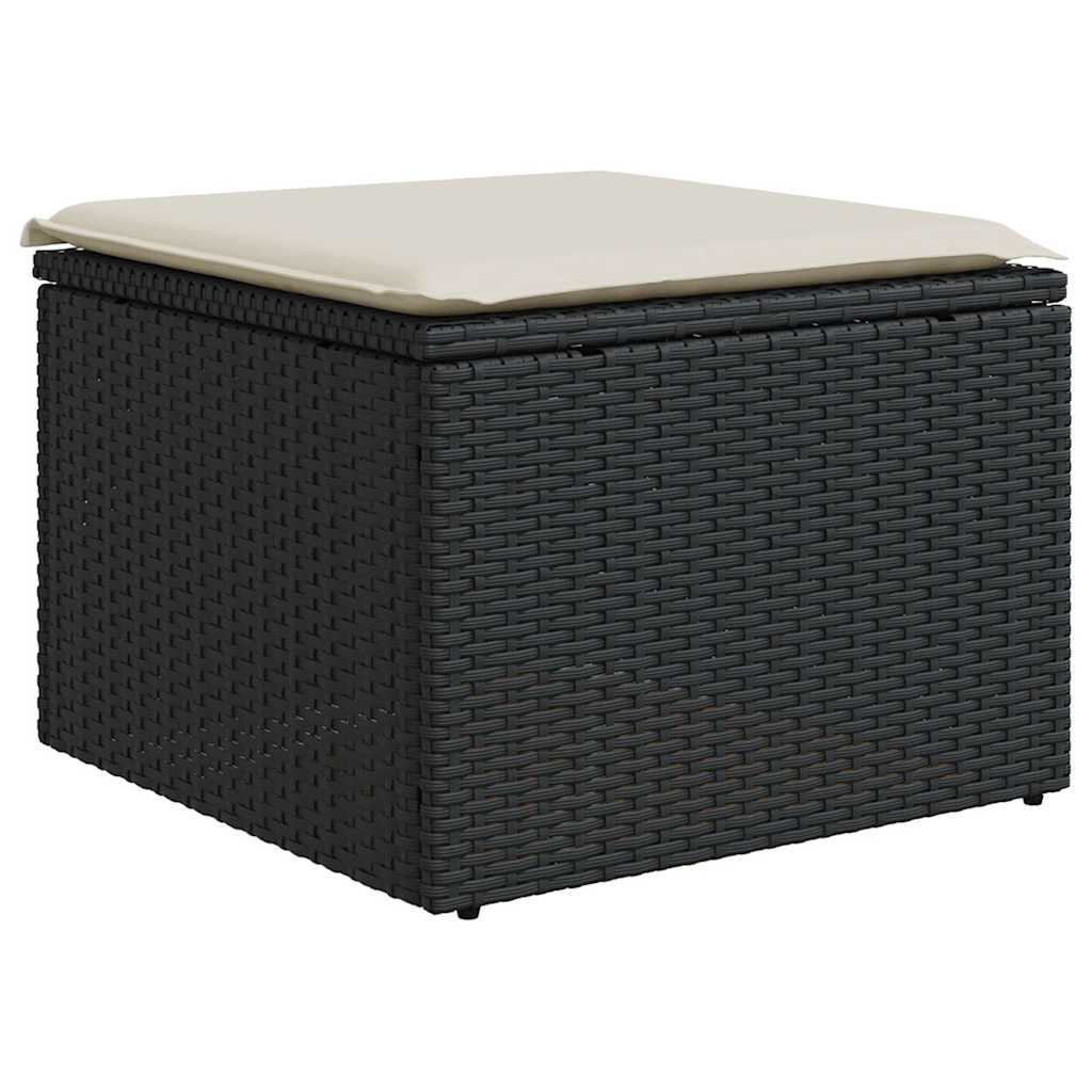 Vidaxl 6-Cz. Garden Furniture Set With Cushions, Black Poly Rattan