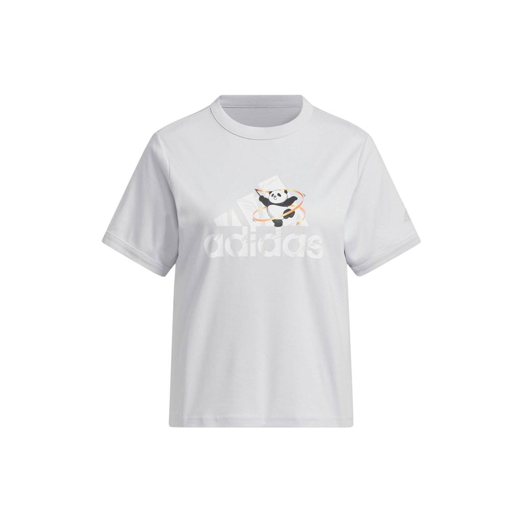 Adidas T-Shirt With Sport Graphic Women Tops Gray JI6865