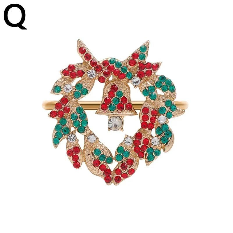 Weihnachts-Serviettenring Metall Weihnachtsglocke Elch Serviettenhalter Blumenkranzringe Hochzeitsbankett Hotel Tischdekoration und Accessoire