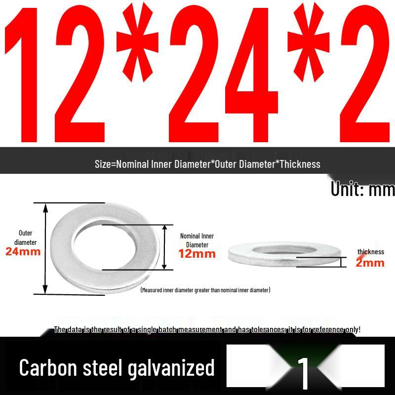 GB97 Galvanized Flat Washer M3-M42 - Full Specifications