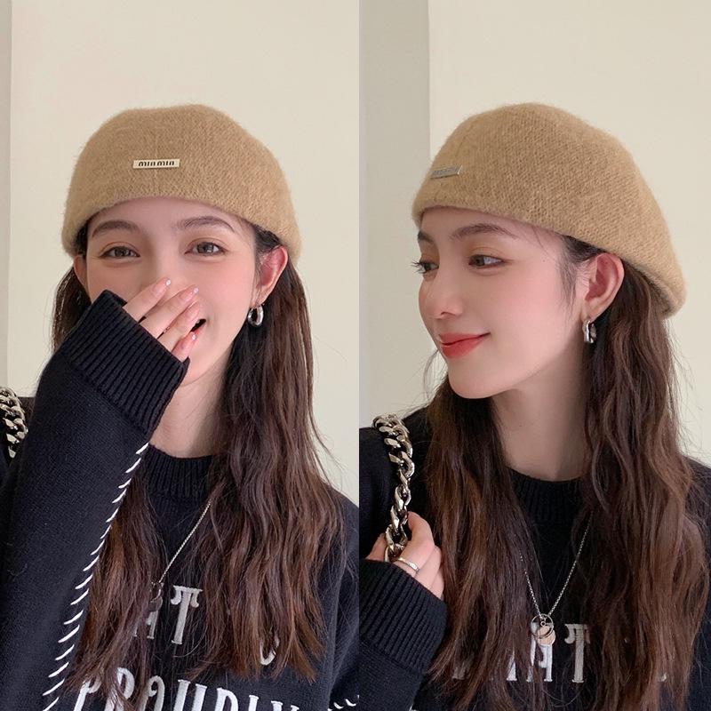 Ретро-берет художника с двусторонним железным значком в британском стиле - Модная женская шляпа для более стройного лица.