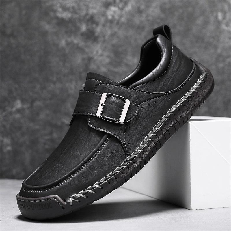 Fashion Trendy Men Casual Leather Shoes Brand Urban Business Comfortable Men's Shoes Quality Outdoor Versatile Low Cut Walking Man Shoes