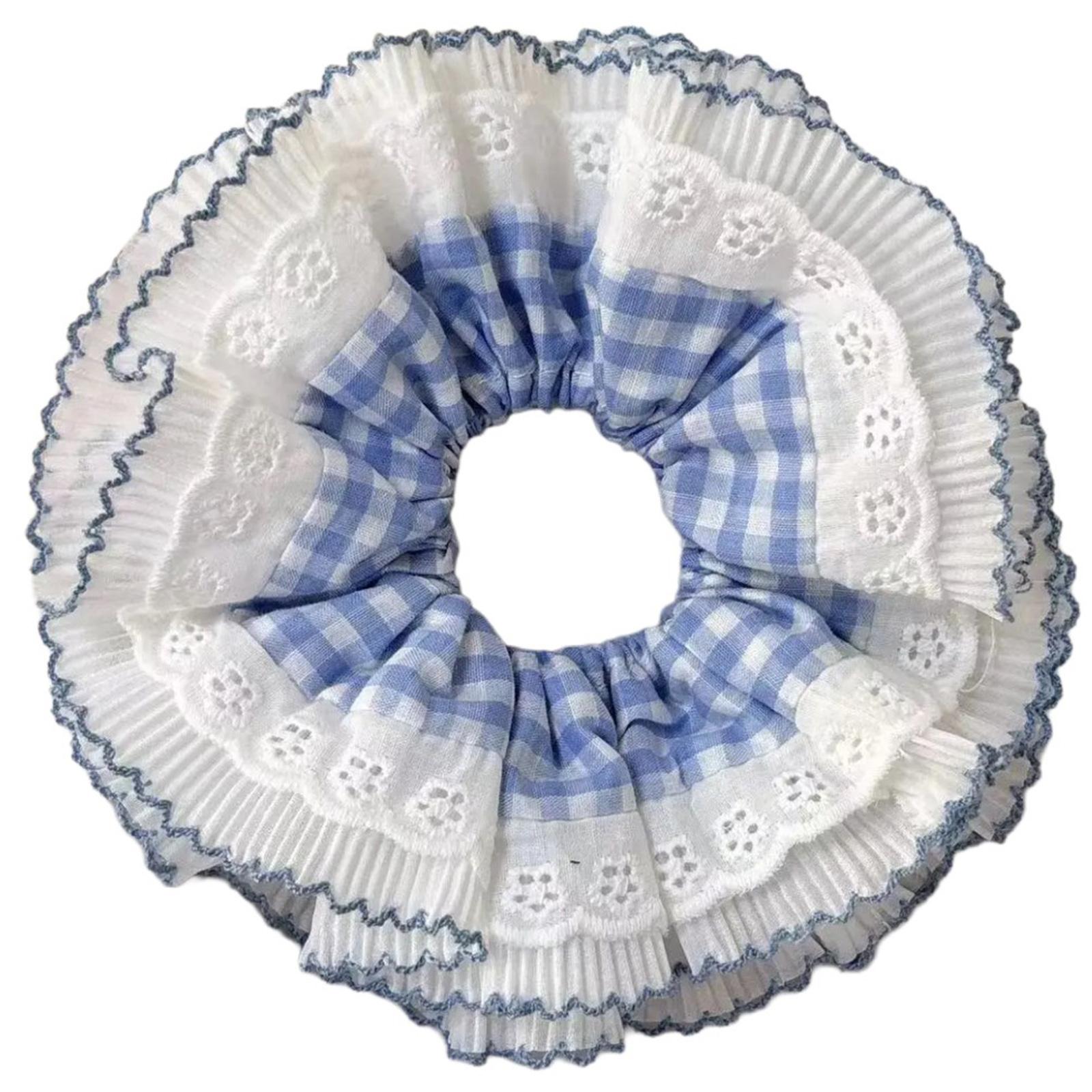 

Винтажные кружевные резинки для волос Толстые резинки для пучка волос Большие резинки для волос Элегантная резинка для волос Резинка для волос Держатель для хвостика для женщин синий