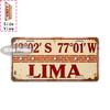 Vintage City Coordinate Kitchen Basement Garage Year Metal License Plate Sign Retro D Flat Printed Tin Plaque Wall Decor for