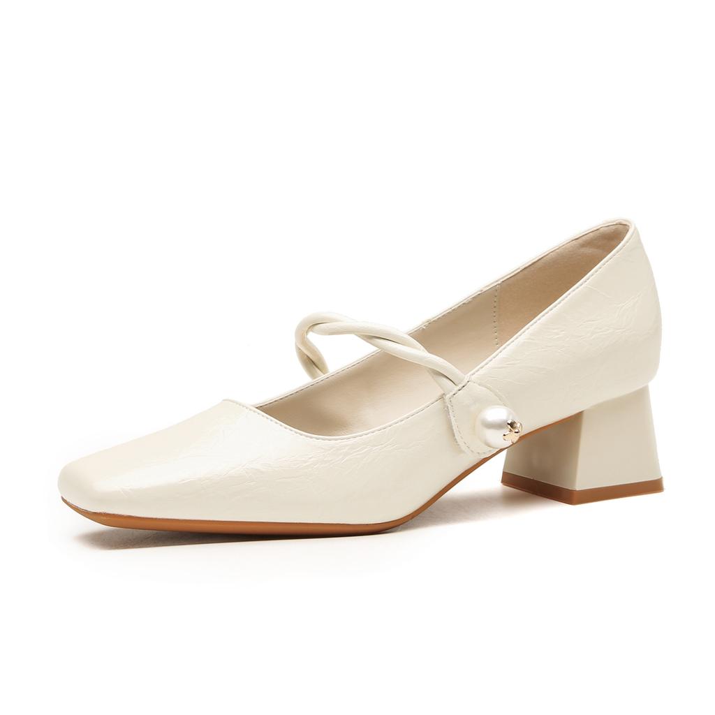 5888 Premium Sexy Women's Thick Heel Square Head Mary Jane Single Shoes 2026 New Versatile and Not Tired of High Heels