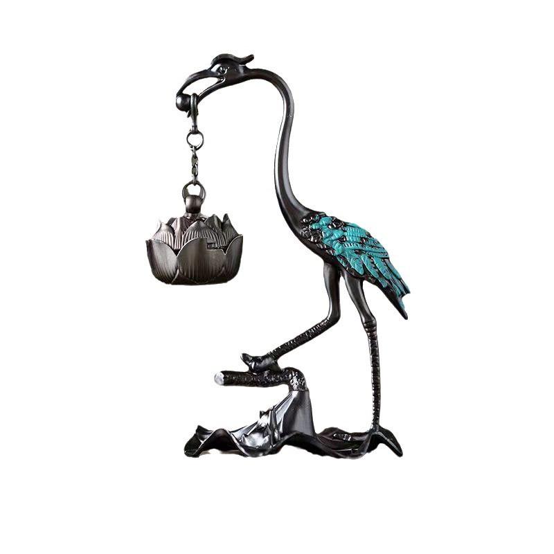 Auspicious Clouds Alloy Incense Burner - Pipa Teapot Lotus Design for Indoor Aromatherapy