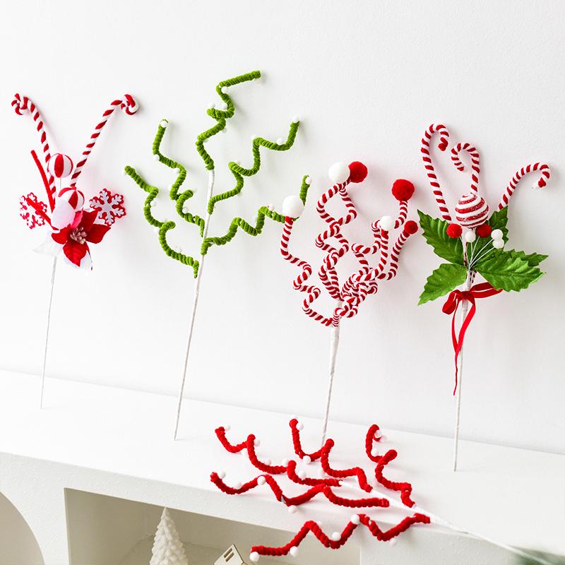 1 Stück Weihnachtsbaum Zuckerstangen Picks Feiertage Wolle Bonbonrolle Dekorationen Neujahrsbaumdeko Büro Mehrere Optionen verfügbar
