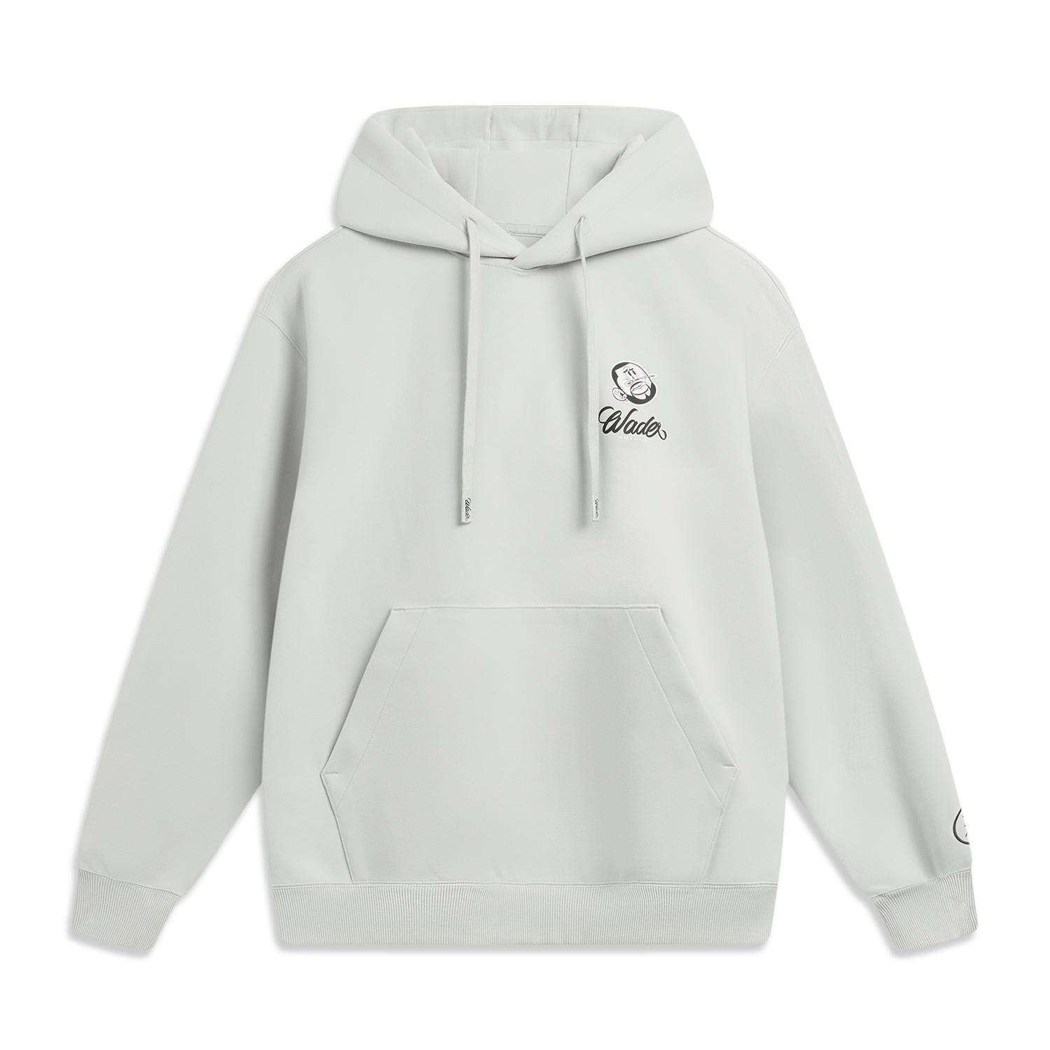 Li-Ning AWDVF47-2 Men s Wade x Jay Flow Collaboration Anti-Static Loose Hooded Sweatshirt Light Grey L