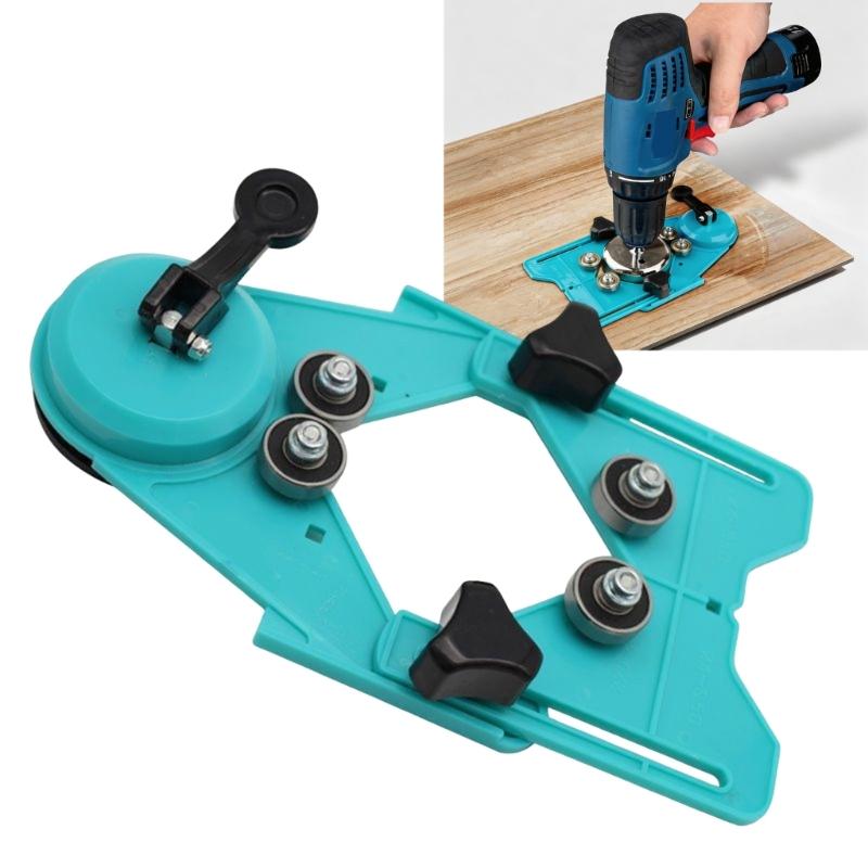 Adjustable Tile Drilling Positioning Frame with Roller Guide Structure for Wall Tile Work, Bathroom Fixture Mounting and Shelf Installation