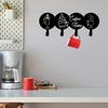 Decorative Kitchen Hooks 4 Hooks Bearing 'Coffee Time', Decorated by Coffee Mugs, Iron Craft Mug & Towel Holder for Wall Hanging