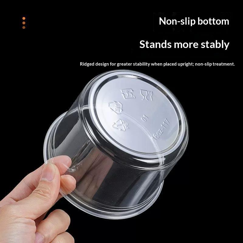 50Pcs 117 Caliber Pet Disposable Plastic Cup Clear Food Container With Lid For Dessert Fruit Snack Cold Drink Takeaway Packing
