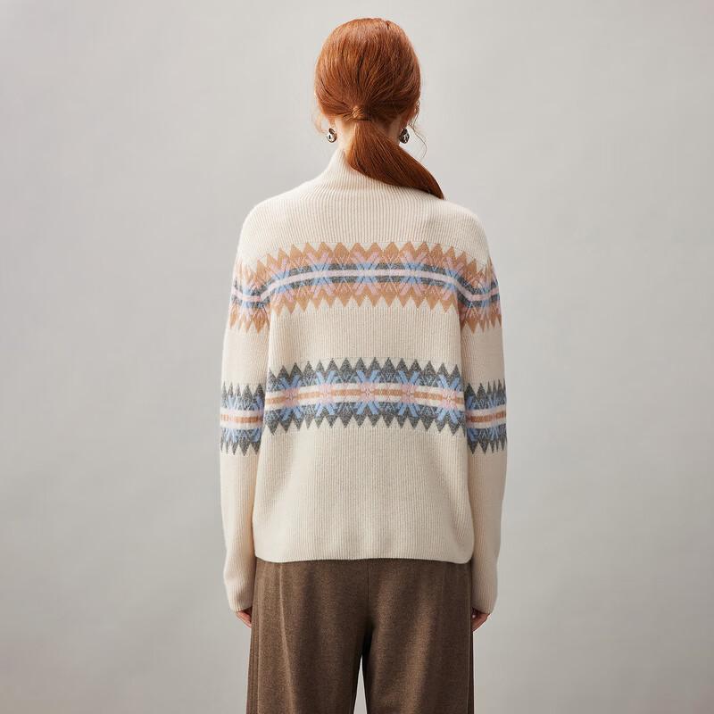 Komonboka Women's Fair Isle Cashmere Knit Sweater