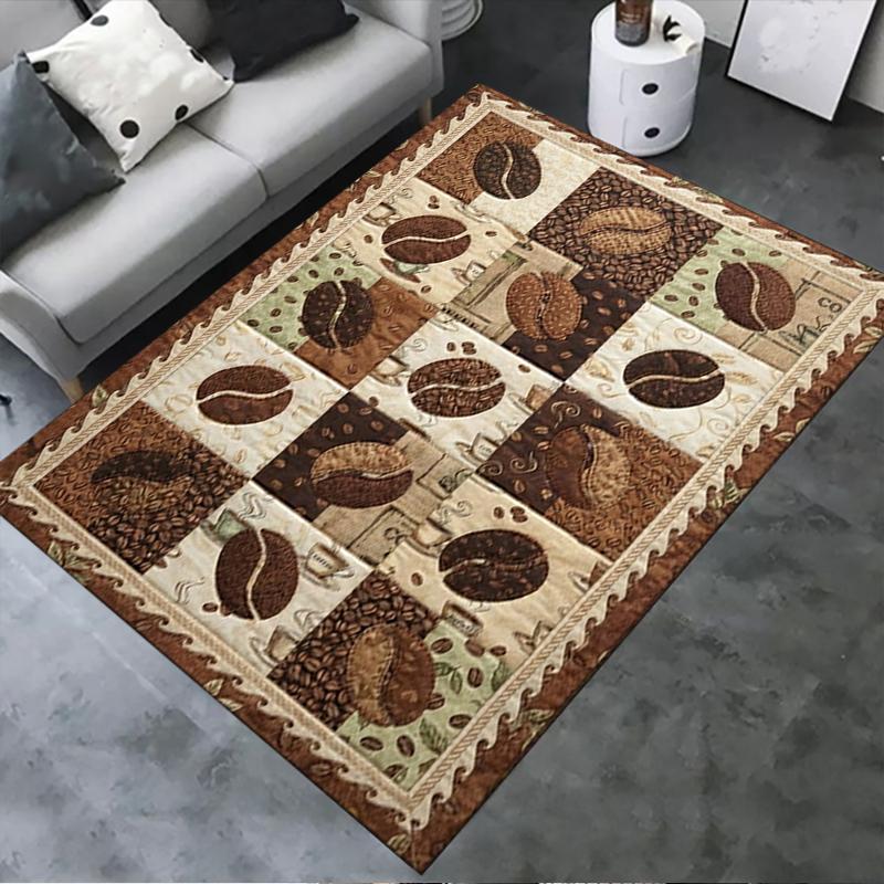 2025 New Coffee&Carnations Carpet Rug for Living Room Bedroom Home Sofa Decoration,Kids Play Non-slip Floor Mat11