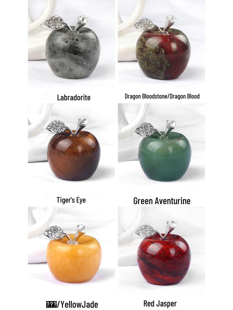 1742-30mm Big Apple Natural Crystal Stone Ornament for Christmas