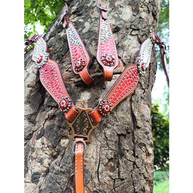 New Designer High-quality Premium Horse Show Saddle Tack Western Leather Headstall Breast Collar