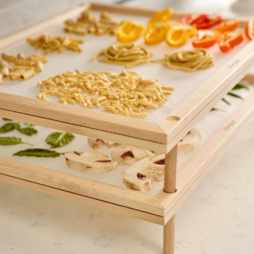 Quick Drying Rack Stackable Multi-Tier Drying Rack Framed Mesh Pasta Drying Rack for Fruits Vegetables Herbs