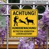 2D Flat, 1pc Vintage Farm Safety Metal Sign - German Text & Countryside Warning Style Aluminum Plaque, Wall-Mountable Farmhouse Warning Sign for