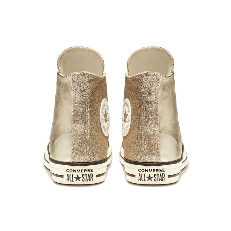 Converse Chuck Taylor All Star Lesklé Kovové High Top Kulatá Špička Šněrovací Plátěné Boty Dámské Tenisky Zlaté 564851C