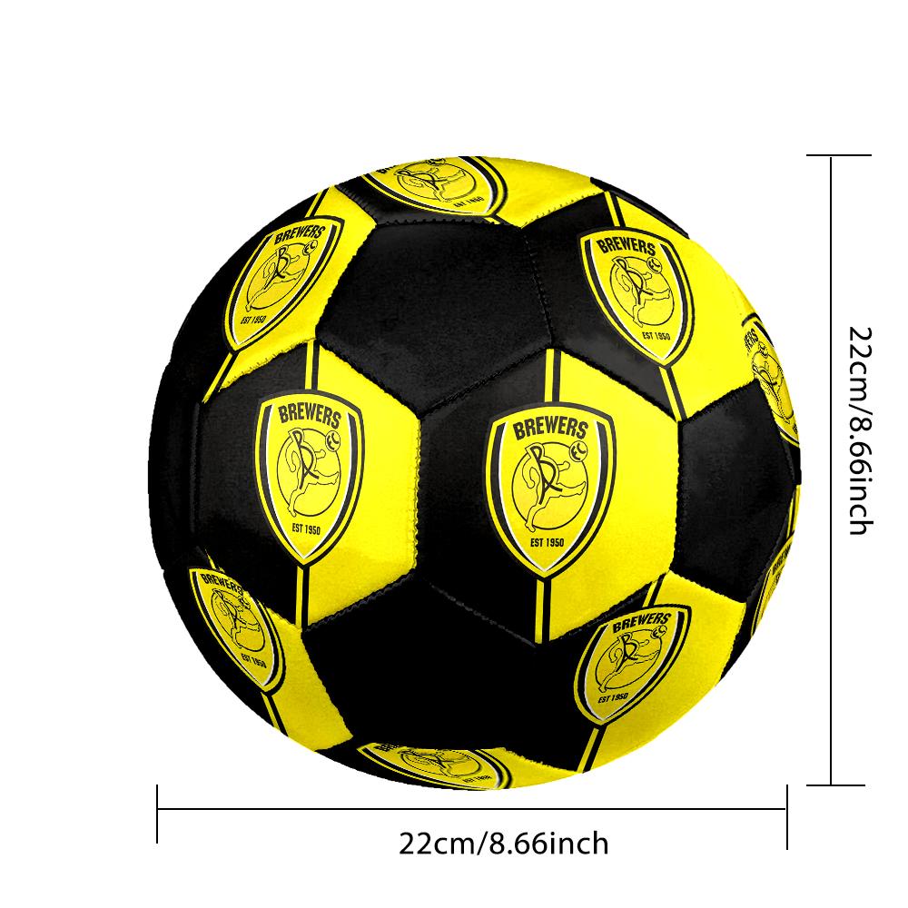 SIZE 5 Burton Albion FC Soccer Ball Colorful All Ages Machine Stitched PVC Competition Ready Durable High-Bounce