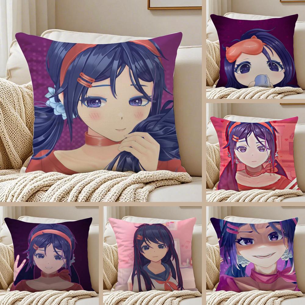 Cute Japanese Game MMiSide Cushion Cover Pillowcase Antidustmite Invisible Zipper Short Plush Sofa Cushion