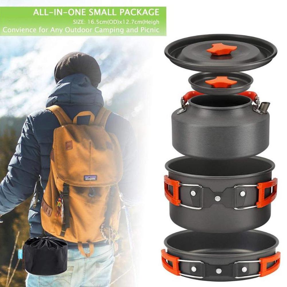 Outdoor Ultralight Camping Cookware Mess Kit for 2?3 People Portable Outdoor Camping Cookware Set