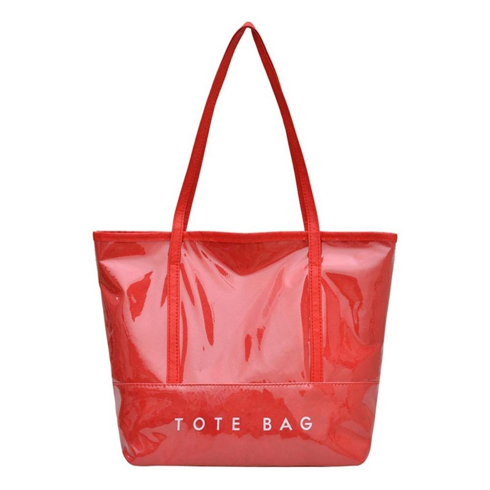 Solid Color Transparent Jelly Bag Multi Function Letter Prints Handbags Cute Armpit Bags Summer