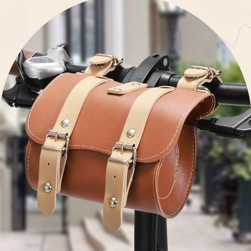 Leather Bicycle Storage Bag Waterproof Bike Hanging Bag Cycling Saddle Bag Cycling Accessories