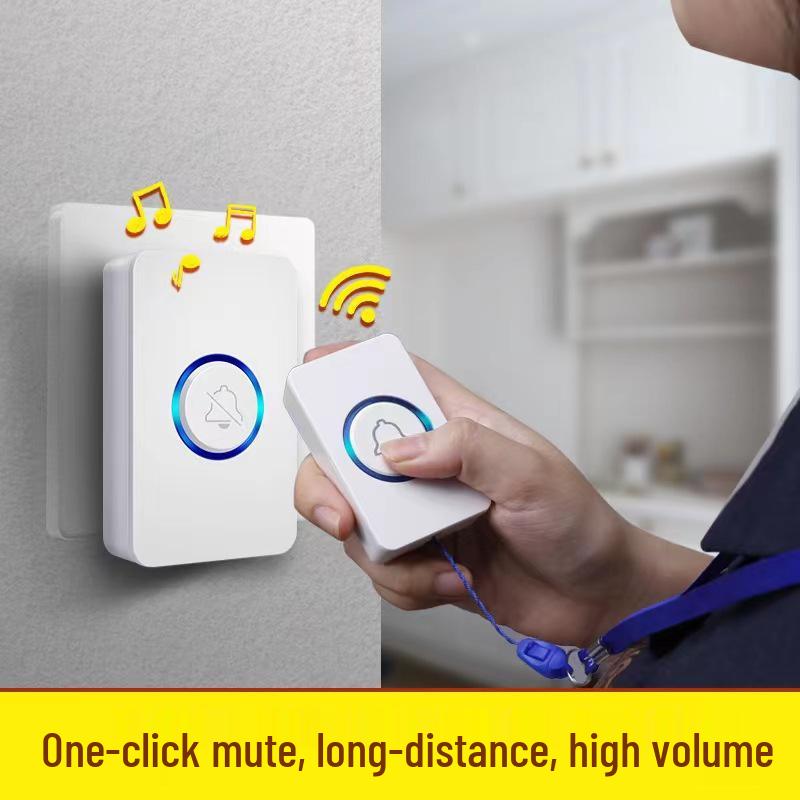 Elderly-Friendly Wireless Doorbell: Adhesive, Long-Range, High-Volume Smart Music Chime