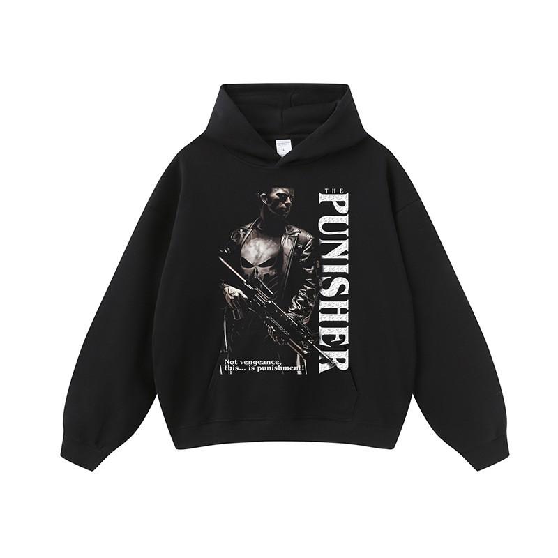 Unisex Oversized Vintage Streetwear Hoodie With Direct Print Washed Cotton Long Sleeve
