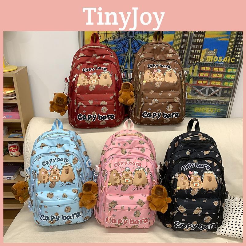 Capybara Cartoon Pattern Backpack Large Capacity Shoulders Bag Children Gift