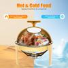 6.34Qt Round Chafing Dish Set for Buffet, High Grade Stainless Steel Catering Warmer Complete set for Party/Wedding, Gold