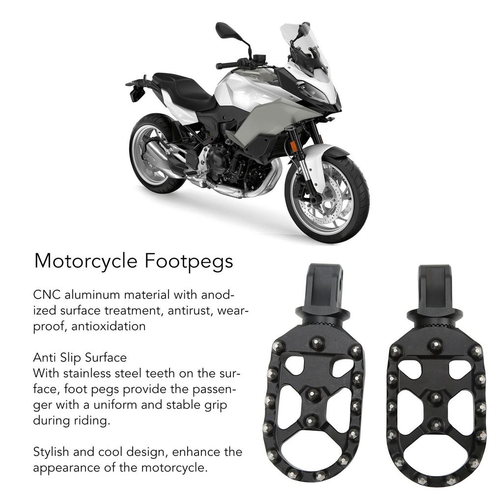 1 Pair Motorcycle Rear Footpegs CNC Aluminum Anodized   Replacement for F900R F900XR 2020‑2022