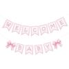 2pcs Welcome Baby Banner, Pre-Strung Pink Bow Welcome Baby Sign Hanging Banner Perfect Decorations and Photo Props for Girls Babies Shower Gender