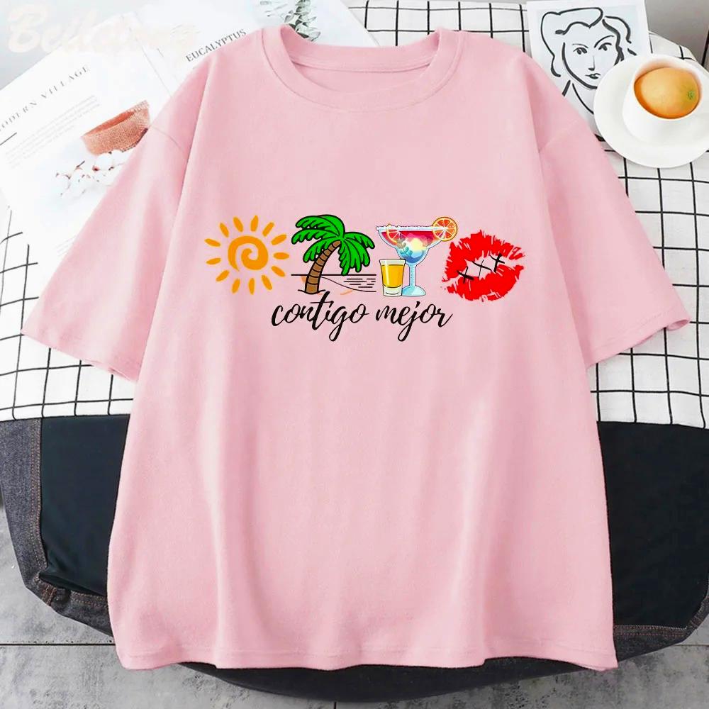 Summer Sunshine Printed Tshirt Womens Harajuku Short Sleeve Casual Fashion Casual Womens Tshirt S