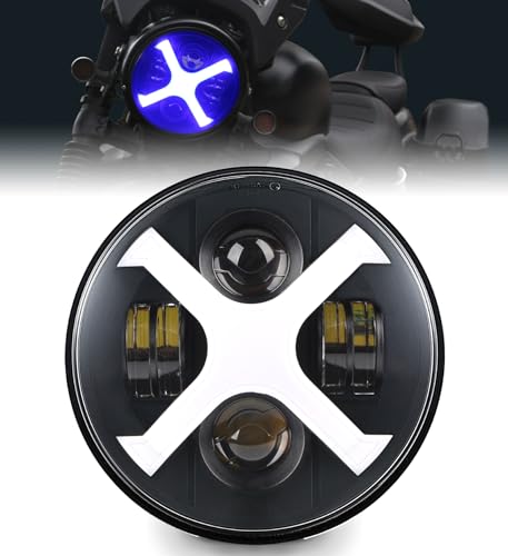 

HENGTUAOTO 7 Светодиодная фара мотоцикла X-стиля с белыми/синими ДХО для Street Glide, Softail Heritage, Road King, Electra Glide