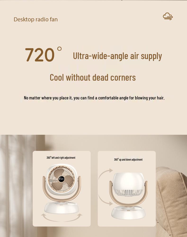 Portable Electric Fan for Home, Office, and Dorm - Powerful Air Circulation, Desktop Design
