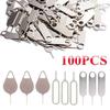 100Pcs Stainless Steel SIM  Card Removal Tool Portable Ejecting Removal Needle  Phone Use Tools