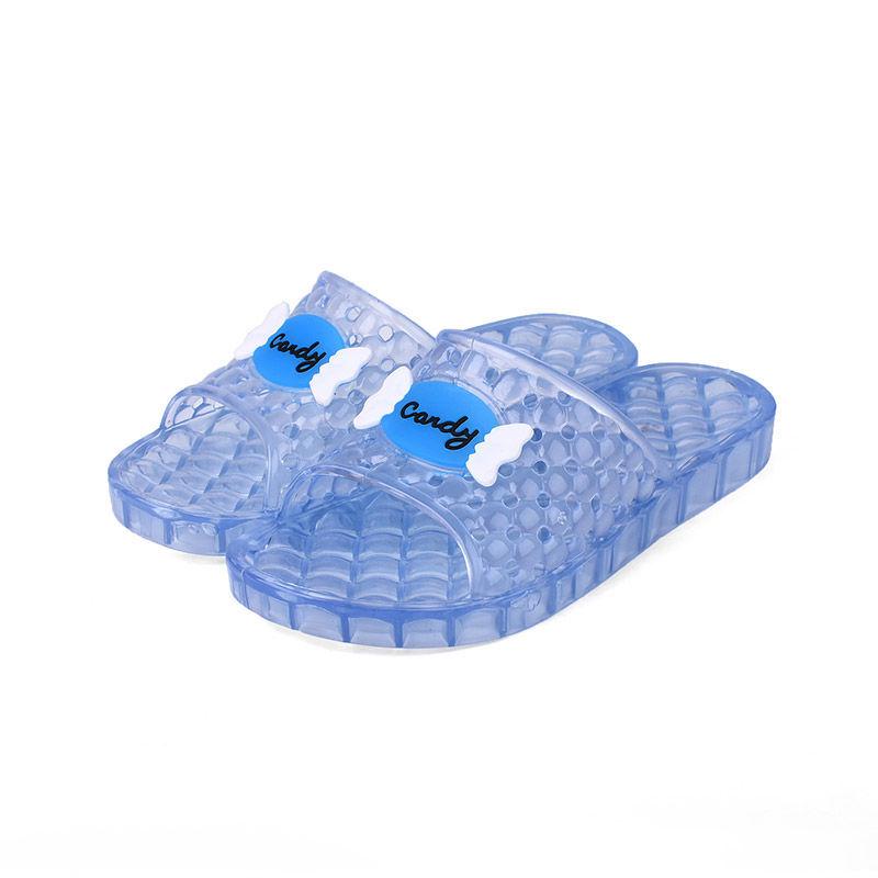 Women's Non-Slip Crystal Clear Mid-Heel Slippers - Comfortable & Foot-Friendly for Bathing & Home Use