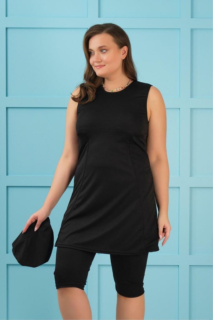 Damski Strój Kąpielowy w Dużym Rozmiarze Strój Kąpielowy Pół-Hidżab w Dużym Rozmiarze