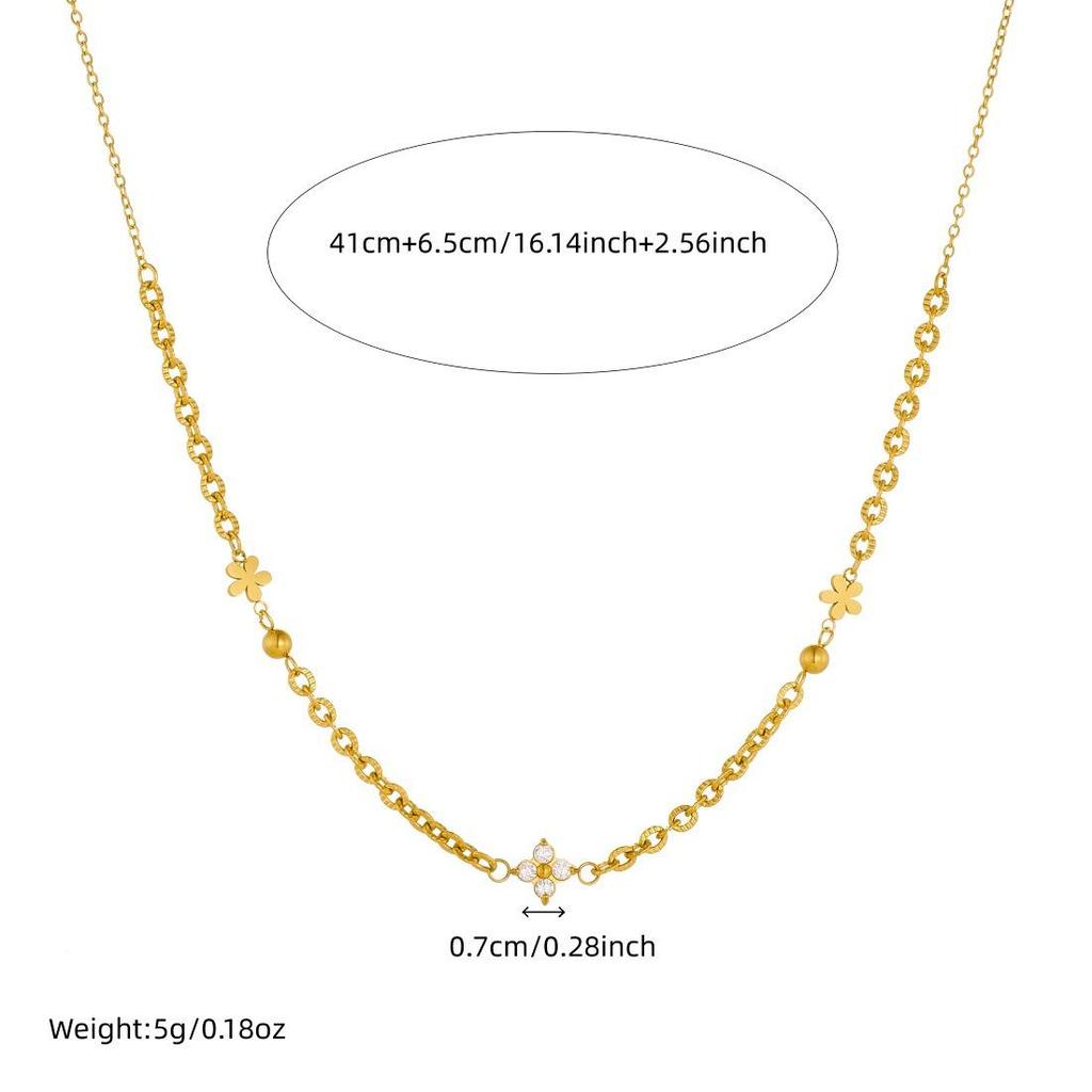 Elegant Gold-Plated Rhinestone Flower Chain Set with Irregular Patchwork Design