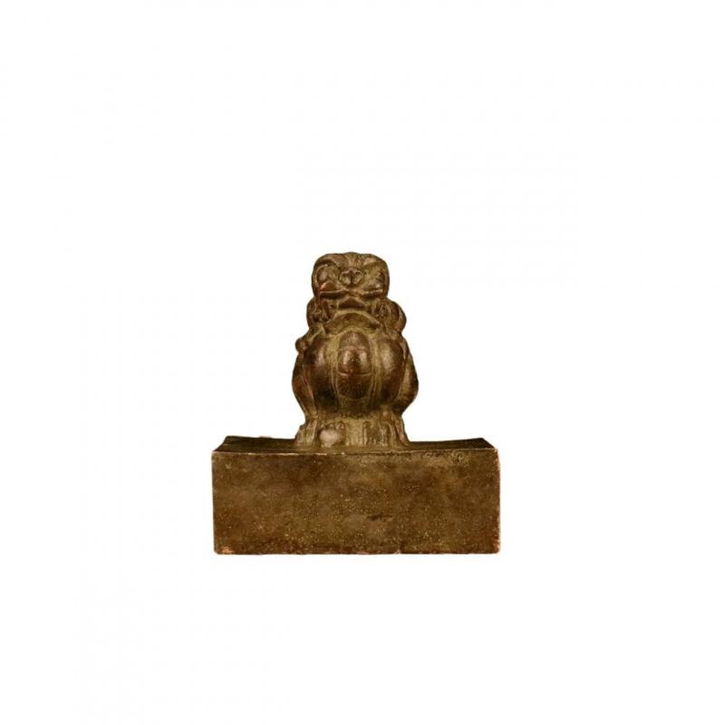 Antique Collectible Copper Ornament, Alloy Pixiu Seal Decorative Craft